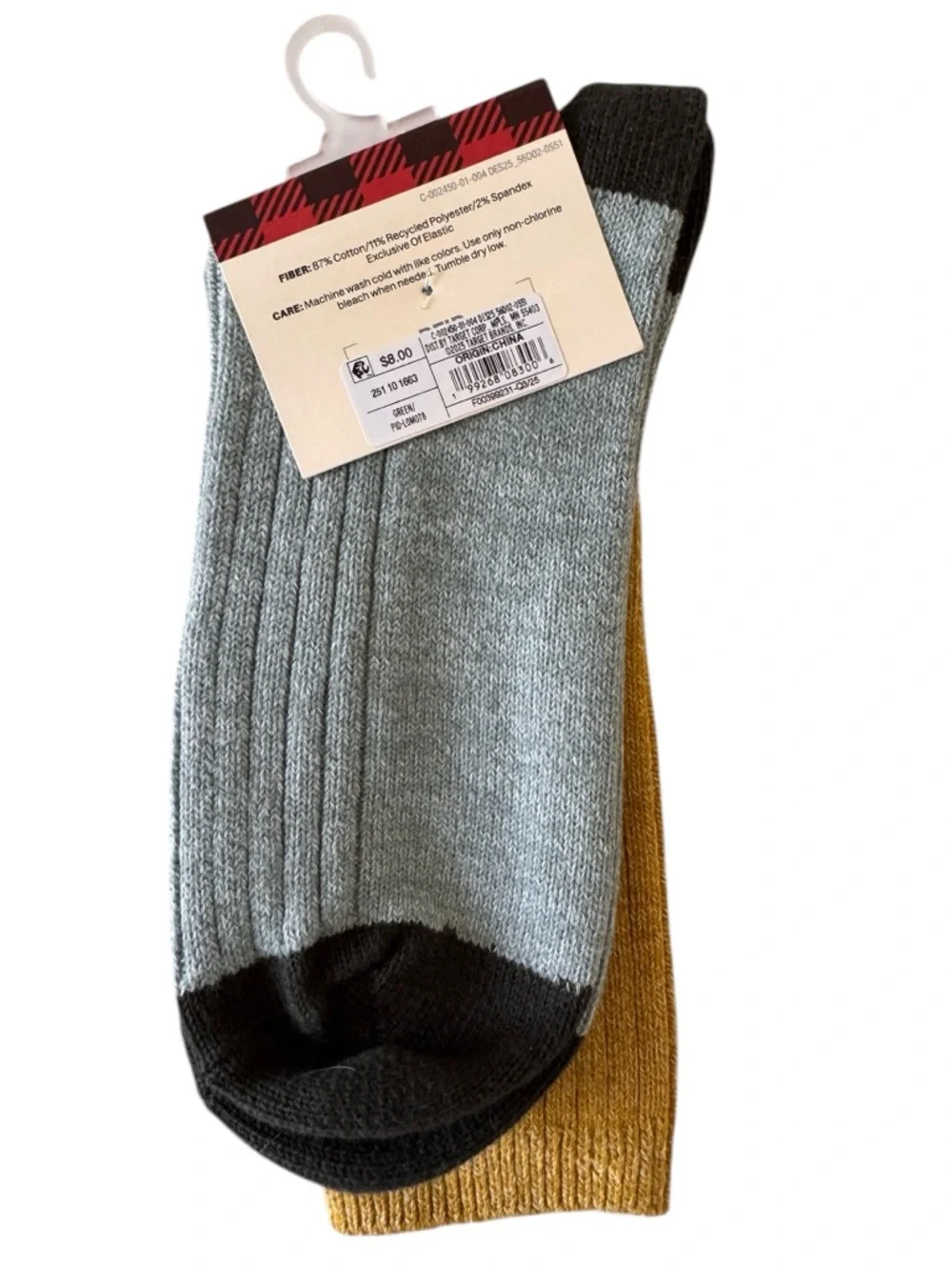 WOOLRICH For Target NWT Color Block Mid Weight Socks Size L/XL
